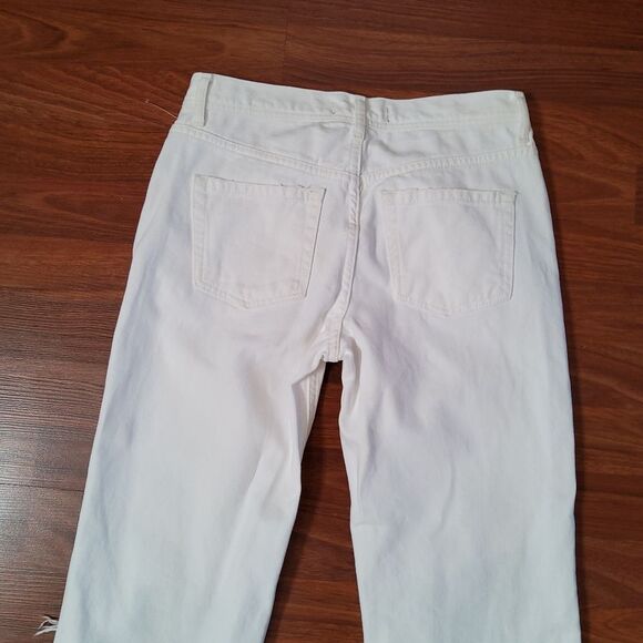 Free People We The Free Maggie Destroyed Distressed White Denim Jeans 26 - Picture 5 of 9